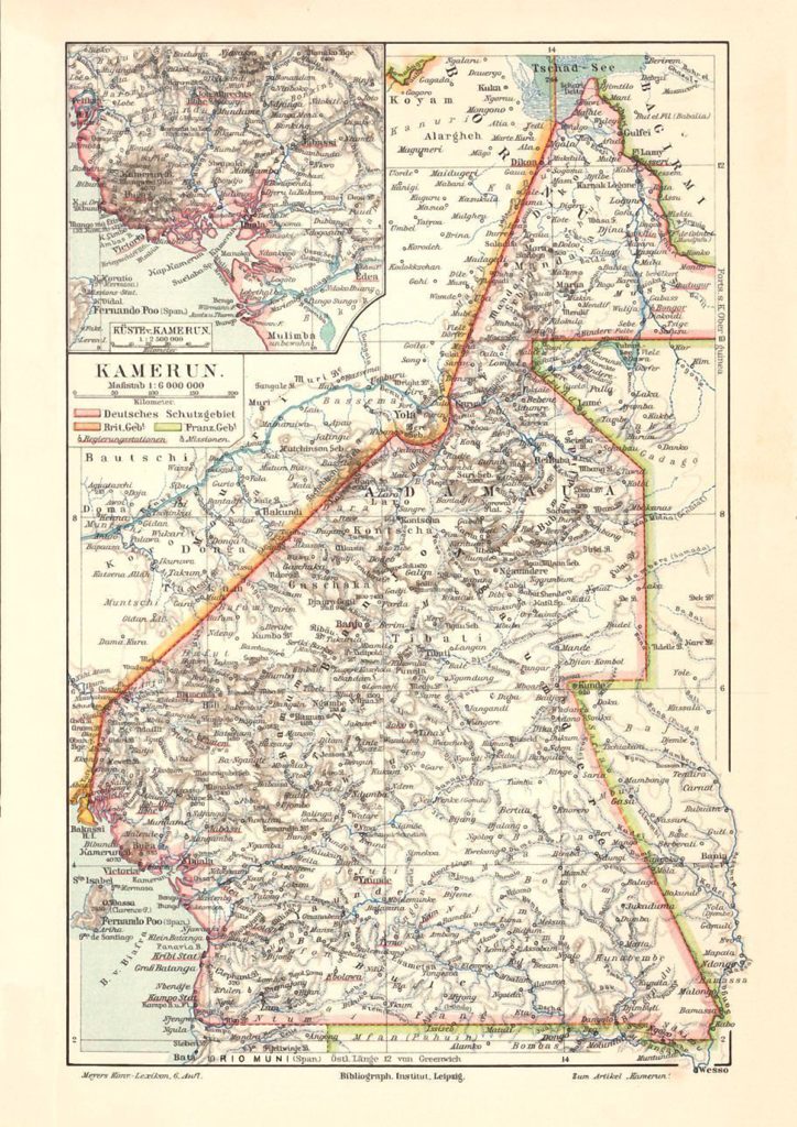 Kamerun, Landkarte 1900