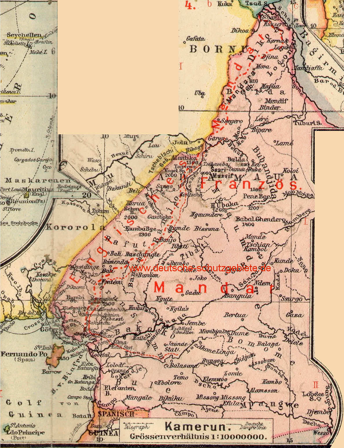 Kamerun, Landkarte 1919
