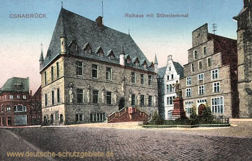 Osnabrück, Rathaus mit Stuevedenkmal