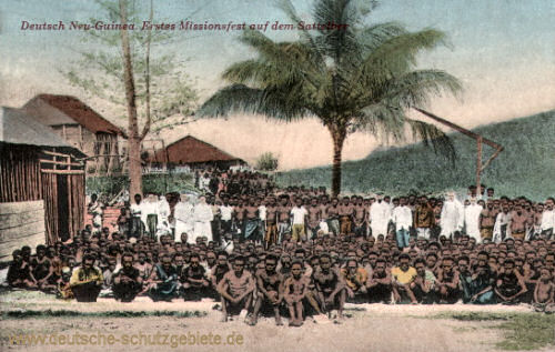 Deutsch-Neu-Guinea. Erstes Missionsfest auf dem Sattelberg