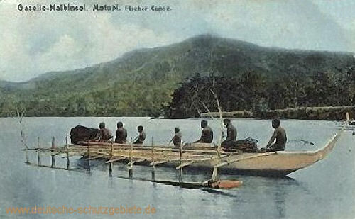 Deutsch-Neu-Guinea, Gazelle-Halbinsel, Fischerkanu