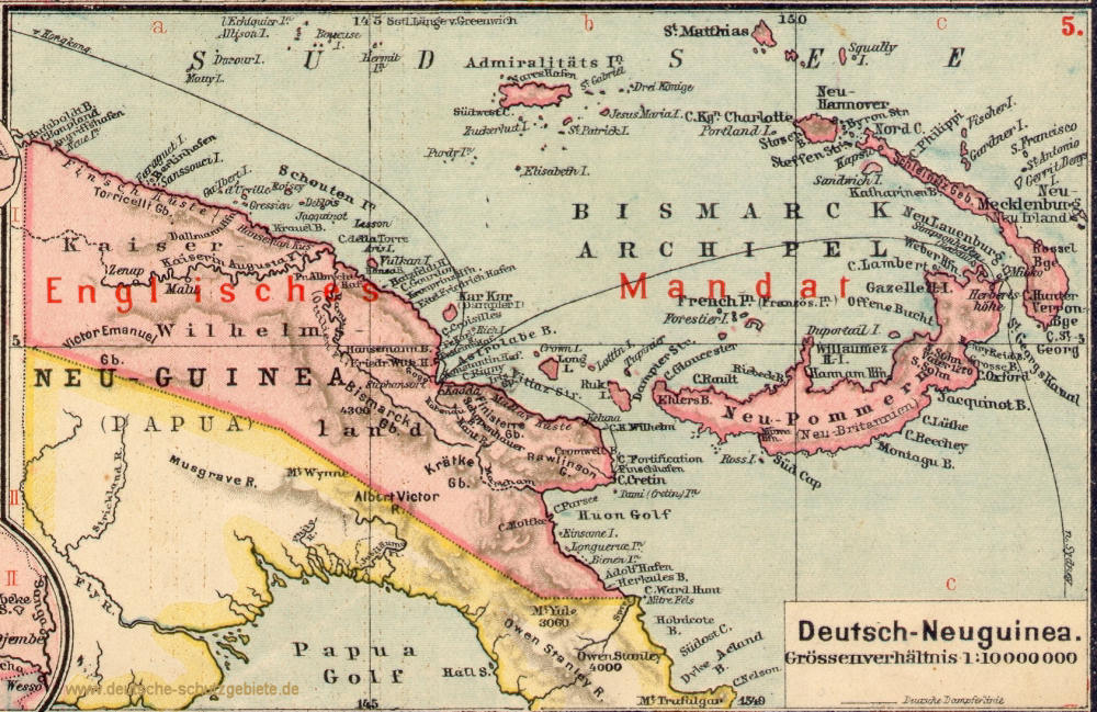 Deutsch-Neuguinea, Landkarte 1919