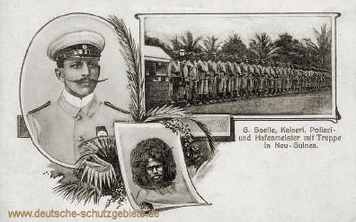 G. Soelle, Kaiserl. Polizei- und Hafenmeister mit Truppe in Neu-Guinea