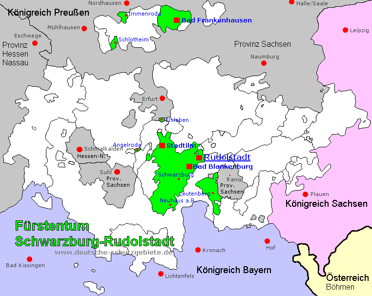 Fürstentum Schwarzburg-Rudolstadt, Karte