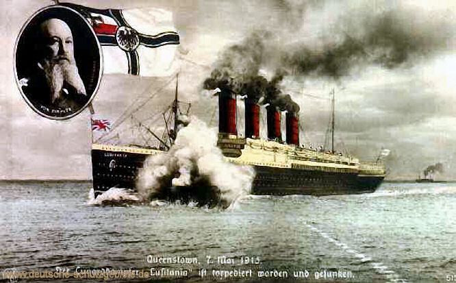 Queenstown, 7. Mai 1915 Der Cunarddampfer 'Lusitania' ist torpediert worden und gesunken