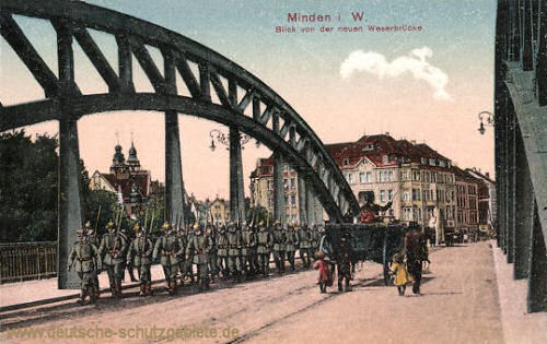 Minden i. W., Blick von der neuen Weserbrücke