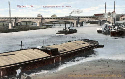 Minden i. W., Kanalbrücke über die Weser