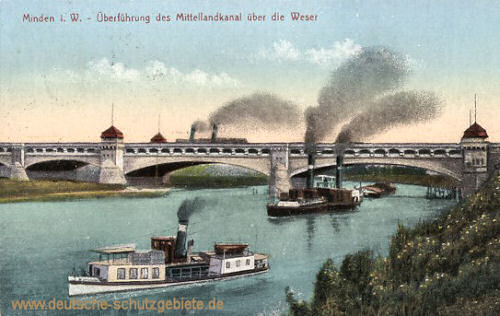 Minden i. W., Überführung des Mittellandkanals über die Weser