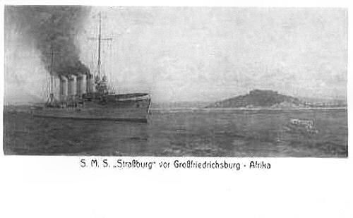 S.M.S Strassburg vor Großfriedrichsburg - Afrika