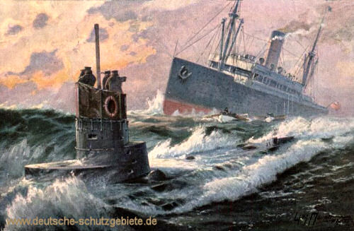 U-Boot torpediert englischen Dampfer