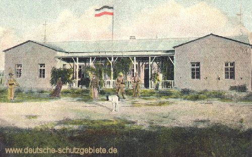 Deutsch-Südwestafrika - Zerstörtes Hotel 1904