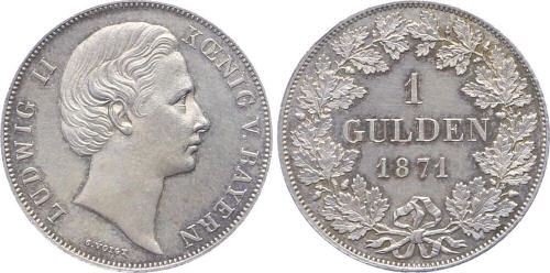 Ludwig II. König von Bayern - 1 Gulden 1871