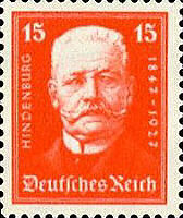 Hindenburg, 1927,15 Pfennig