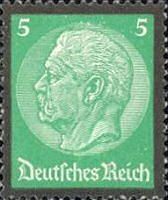 Hindenburg Ausgabe zum Tode mit Trauerrand 1934, 5 Pfennig