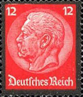 Hindenburg Ausgabe zum Tode mit Trauerrand 1934, 12 Pfennig