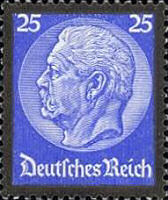 Hindenburg Ausgabe zum Tode mit Trauerrand 1934, 25 Pfennig