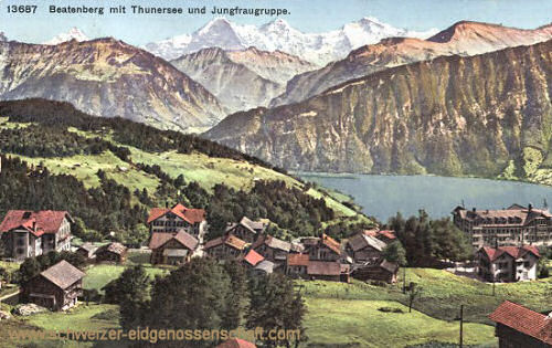 Beatenberg mit Thunersee und Jungfraugruppe
