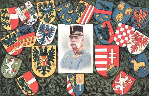 Wappen der Kronländer und Kaiser Franz Josef