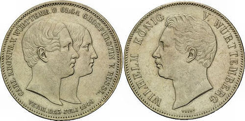 Carl Kronprinz von Württemberg und Olga Grossfürstin von Russland Vermählung 13. Juli 1846, Wilhelm König von Württemberg
