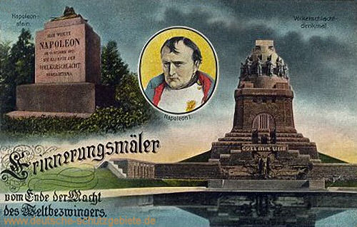 Leipzig, Napoleonstein und Völkerschlachtdenkmal