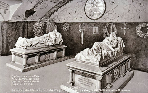Sarkophag des Königs Karl und der Königin Olga von Württemberg in der Gruft des Alten Schlosses