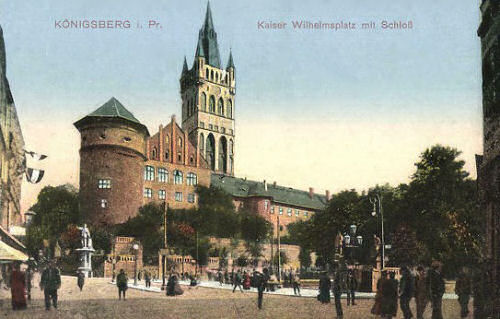 Königsberg, Kaiser Wilhelmsplatz mit Schloß