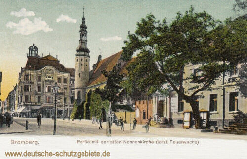 Bromberg, Partie mit der alten Nonnenkirche (jetzt Feuerwache)