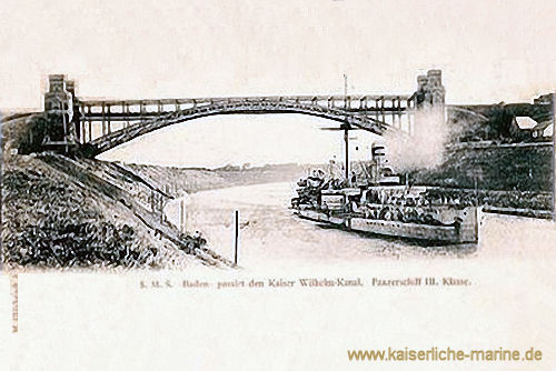 S.M.S. Baden passiert den Kaiser-Wilhelm-Kanal, Panzerschiff III. Klasse, 1899