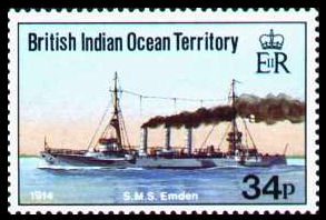 S.M.S. Emden - Briefmarke des British Indian Ocean Territory