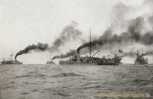 Sachsenklasse, Panzerschiffe III. Klasse (umgebaut - 1 Schornstein) als I. Division des Manövergeschwaders, 1894