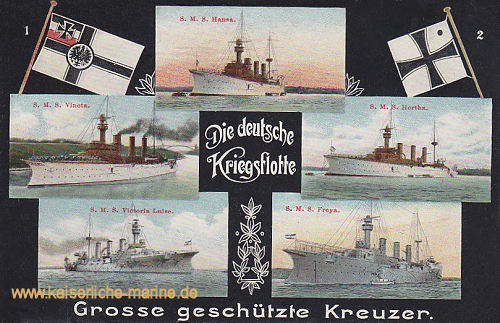 Die deutsche Kriegsflotte - Große geschützte Kreuzer