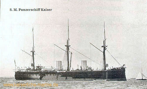S.M.S. Kaiser, das Flaggschiff des Übungsgeschwaders 1888