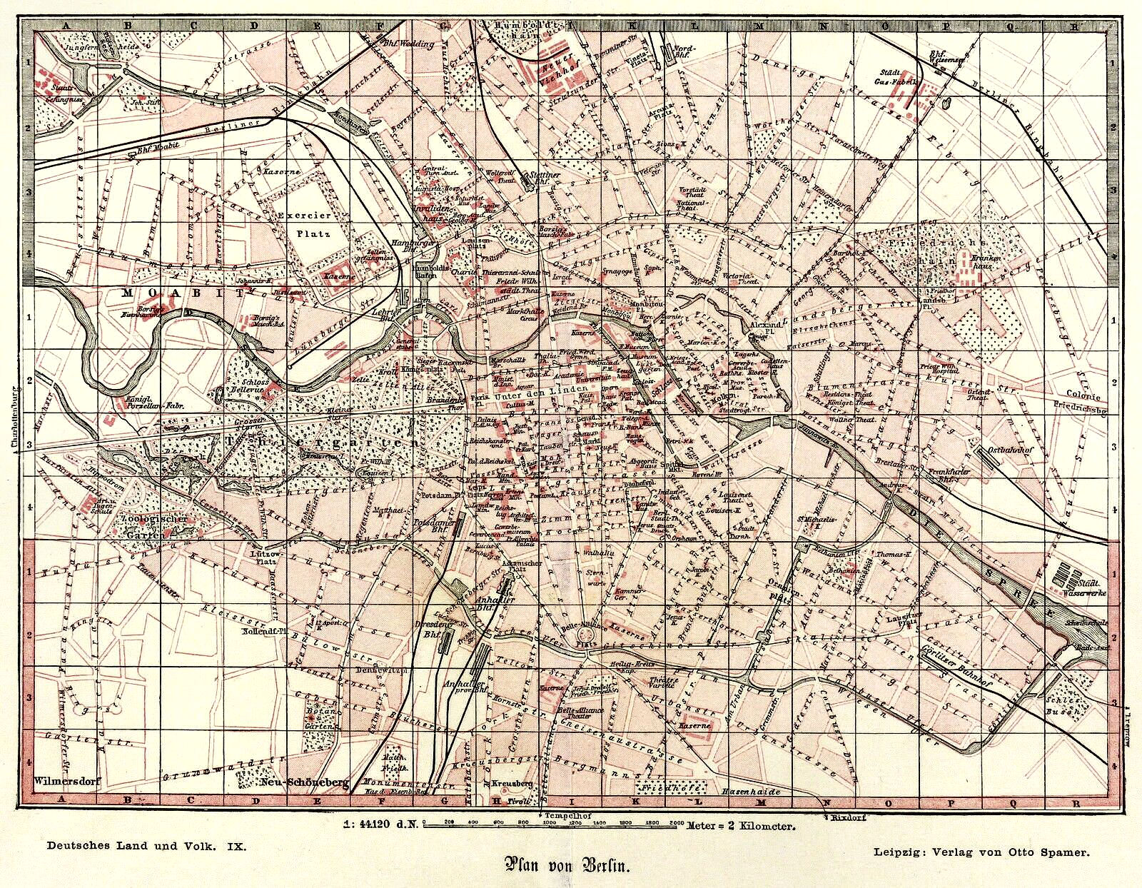 Berlin, Stadtplan - Plan von Berlin 1882