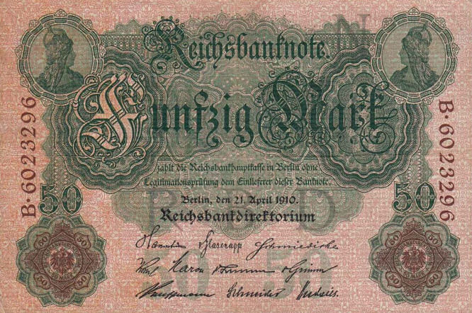 Reichsbanknote 50 Mark 21.04.1910 Vorderseite