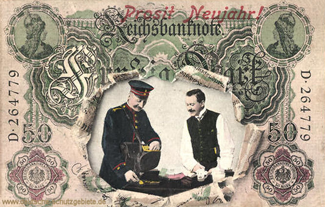 Reichsbanknote 50 Mark, Postkarte