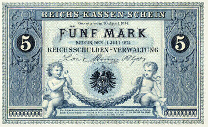 Reichskassenschein 5 Mark 11.07.1874 Vorderseite