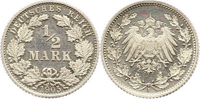 Deutsches Reich ½ Mark 1905