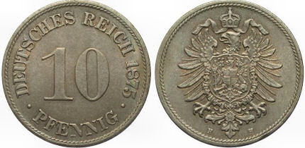Deutsches Reich 10 Pfennig 1875