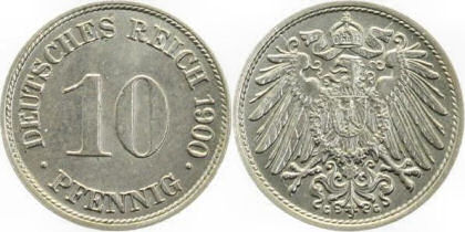 Deutsches Reich 10 Pfennig 1900