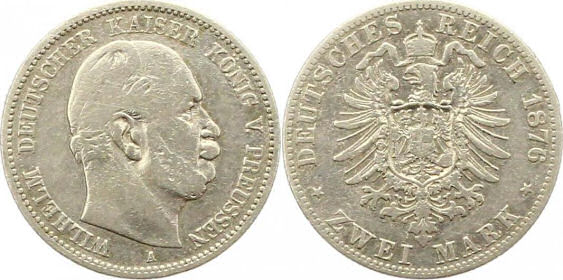 Deutsches Reich 2 Mark 1876 (Preußen)