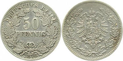 Deutsches Reich 50 Pfennig 1878
