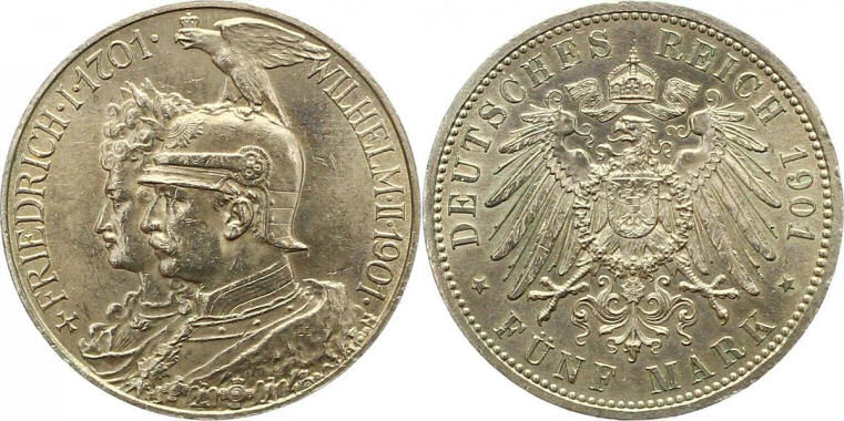 Deutsches Reich 5 Mark 1901 (Preußen)