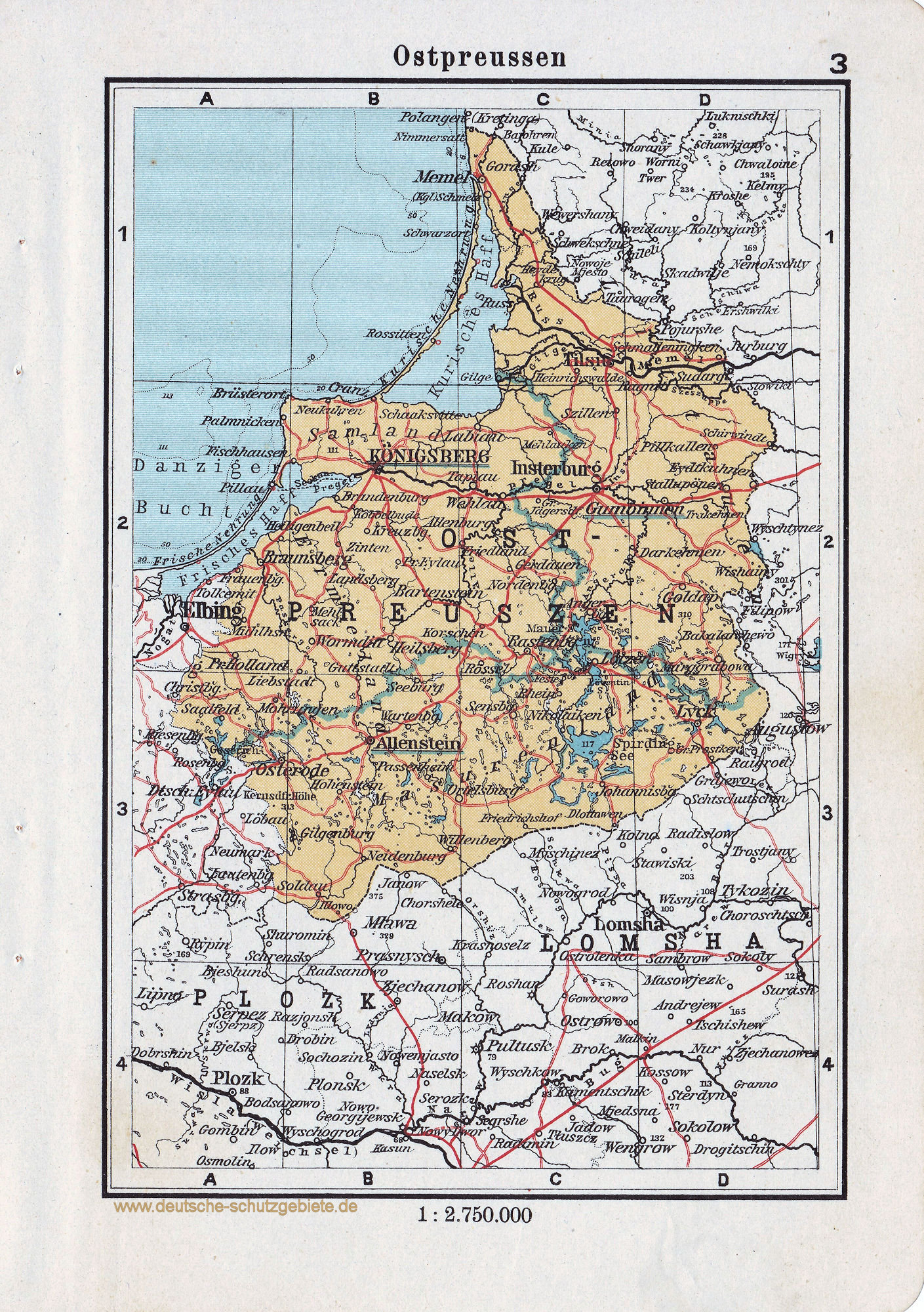 Landkarte Ostpreussen