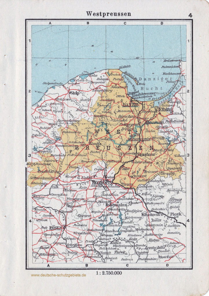 Landkarte Westpreussen