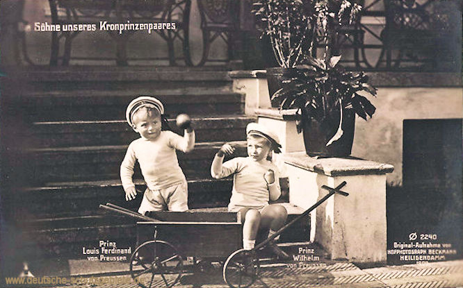 Die Söhne unseres Kronprinzenpaares: Prinz Louis Ferdinand und Prinz Wilhelm von Preußen