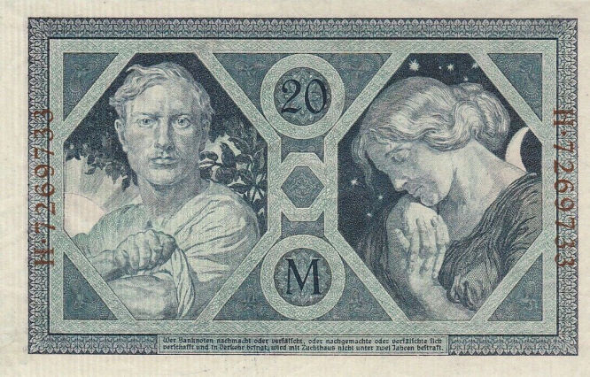 Reichsbanknote 20 Mark 04.11.1915 Rückseite
