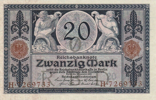 Reichsbanknote 20 Mark 04.11.1915 Vorderseite