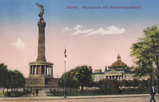 Berlin, Siegessäule mit Reichstagsgebäude