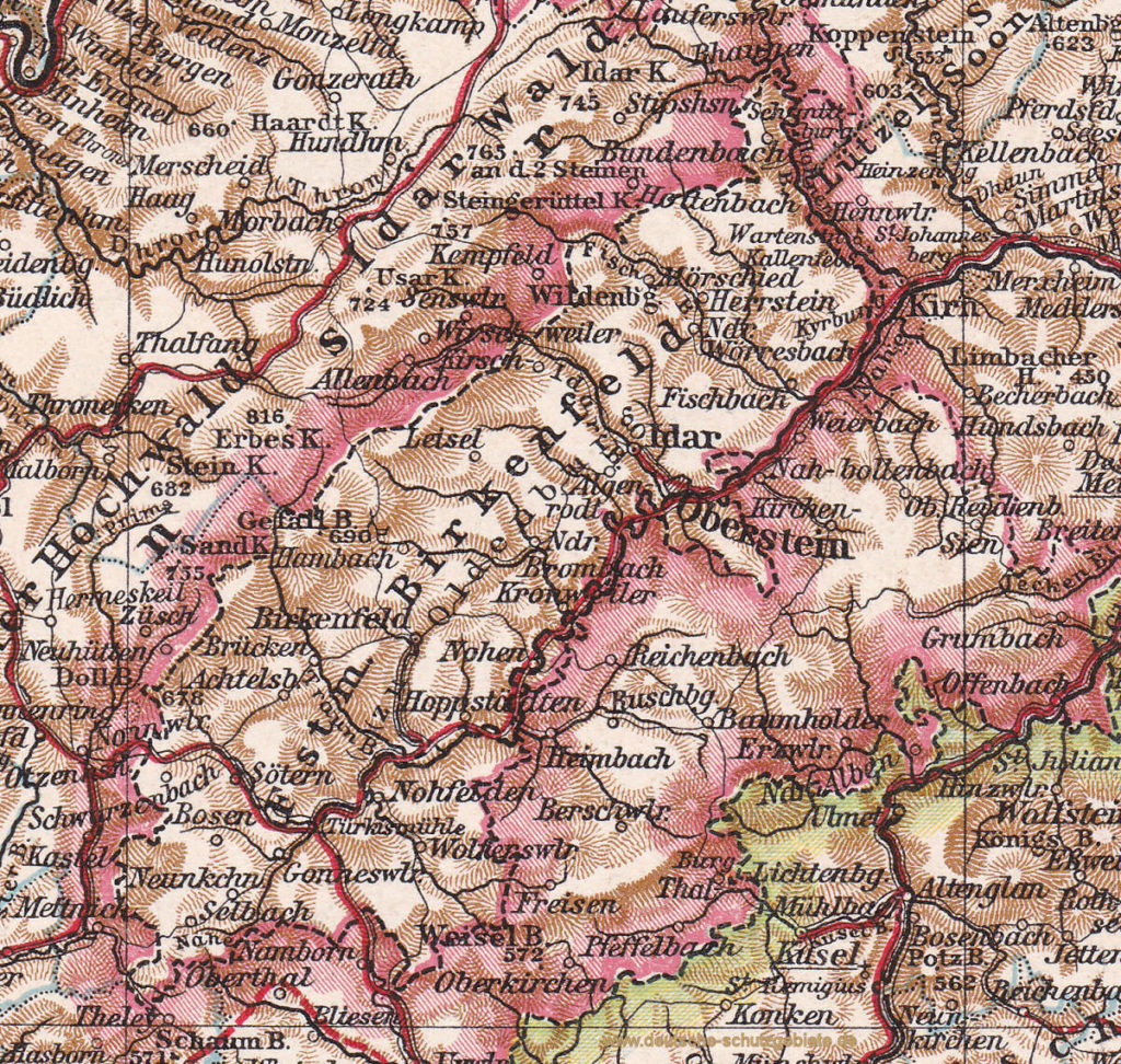 Fürstentum Birkenfeld, Landkarte 1910