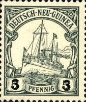 Deutsch-Neu-Guinea Nr. 20, "3" auf 5 Pfennig (Replikat)